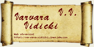 Varvara Vidicki vizit kartica